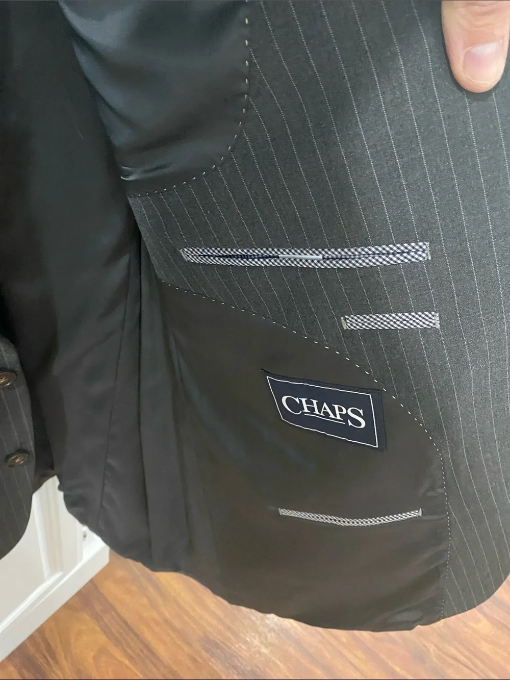 🆕 Chaps Performance Series Charcoal Grey Pinstripe Suit Jacket Stretch 50R